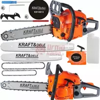 Benzininis grandininis pjūklas KRAFT&DELE KD10613 59 AG (44 kW) 2in1 16"+18"