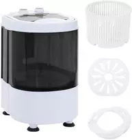 Mini skalbimo mašina su vienu būgnu 2,6kg Juoda ir Balta