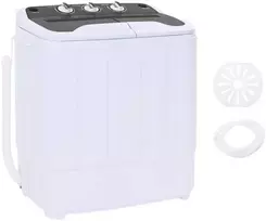 Mini skalbimo mašina su dviguba vonia 3,6kg Juoda ir Balta