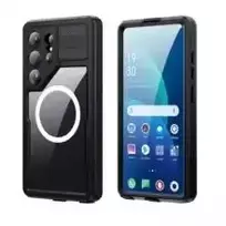 Oem Dėklas na Samsung S26 ULTRA vandeniui atsparus Shellbox Mars su metaliniu žiedu juoda