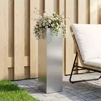 Sodo vazonas Sidabrinė 20 x 20 x 75 cm Galvanizuotas plienas
