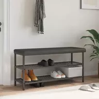Suoliuko pagalvė Dirbtinė oda Juoda Gylis 35 cm