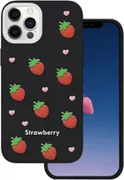 TFO Telforceone Braškių spalvos dėklas, skirtas iPhone 12 / 12 Pro 6,1 colio, juodas