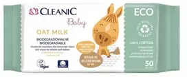 Drėgnos servetėlės kūdikiams „Cleanic Baby Eco Oat Milk“ 50 vnt.