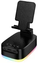 Borofone Nešiojama kolonėlė Bluetooth BR200 Marea 3 in 1 with holder and 1500mAh power bank juodas