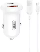 Įkroviklis XO XO kroviklis samochodowa CC69 PD 30W QC 1x USB 1x USB-C balta + kabelis USB - USB-C