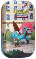 Kolekcionuojamos Kortelės - Pokémon TCG Lumiose City Mini Tin Salamence, 2 Booster Packs, Sticker Sheet, Art Card