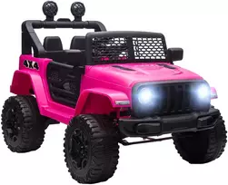 Koduva Vaikiškas elektrinis automobilis, 12V, su nuotolinio valdymo pultu, 2 varikliai, LED, garsinis signalas, rožinis, 100 x 65 x 72 cm