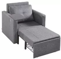 Koduva VEVOR išskleidžiama sofa-lova su šonine kišene, pilka, LW-0666-1