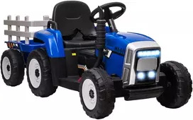 Koduva Vaikiškas elektrinis automobilis su priekaba, nuotolinio valdymo pultas, žibintai, 3-6 km/h, 3-6 metų, mėlynas