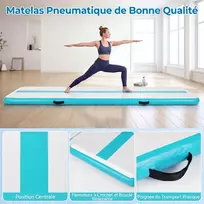 Koduva Pripučiamas gimnastikos kilimėlis, PVC, žalias, 297 x 98 x 11 cm, su elektriniu siurbliu ir krepšiu