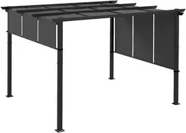 Koduva Pergola su ištraukiamu stogeliu, tume pilka, 3 x 3,5 m