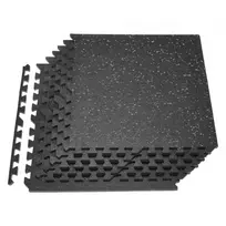 Koduva VEVOR dėlionės tipo mankštos kilimėliai, 6 vnt., juodi su pilkais taškais, 600 x 600 x 14 mm