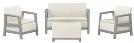 Keter Sodo baldų komplektas Scandi Linea 2 Seater Set pebble pilkas/sage žalias stone tone