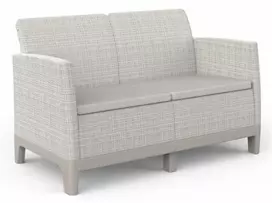 Keter sodo sofa dvivietė Scandi Form dvivietė sofa akmenukų pilka/šviesiai smėlio spalvos