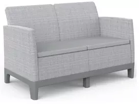 Keter sodo sofa dvivietė Scandi Form dvivietė sofa šviesi pilka/tamsaus plieno pilka