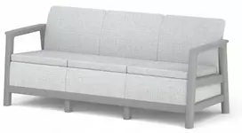 Keter sodo sofa, trijų vietų, Scandi Linea, šviesi pilka/tamsaus plieno pilka