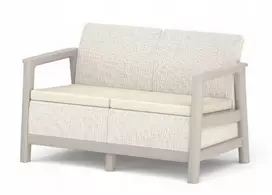 Keter Garden sofa two-seater Scandi Linea 2 Seater Sofa pebble pilka/light beige