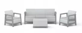 Keter Sodo baldų komplektas Scandi Linea 3 Seater Set light pilkas/dark steel pilkas