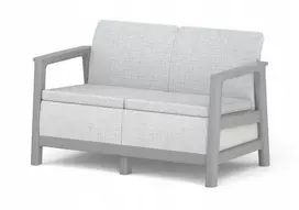 Keter Garden sofa two-seater Scandi Linea 2 Seater Sofa light pilka/dark steel pilka