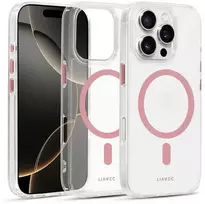 Liavec Glossy Magsafe Clear dėklas skirtas Apple iPhone 16 Pro rožinės spalvos