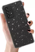 Fusion Accessories Topt Crystal Glitter dėklas, skirtas Samsung Galaxy A33 5G, sidabro spalvos
