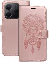 Oem Dėklas su klapką na Xiaomi Redmi NOTE 15 PRO 5G Mezzo Book łapacz snów złoto-rožinė