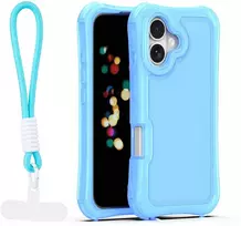 TFO Telforceone „Safepop“ dėklas su dirželiu, skirtas „iPhone 16 6,1“; mėlynas