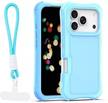 TFO Telforceone „Safepop“ dėklas su dirželiu, skirtas „iPhone 17 Pro Max 6,9“; mėlynas