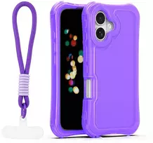 TFO Telforceone „Safepop“ dėklas su dirželiu, skirtas „iPhone 16 6,1“; violetinis