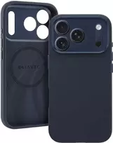 Liavec Silk Shield dėklas su Metal Camera Frame skirtas Apple iPhone 17 Pro Max mėlynos spalvos