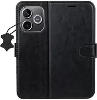 TFO Išmanusis „Luxe“ odinis dėklas, skirtas Honor 600 Lite, juodas