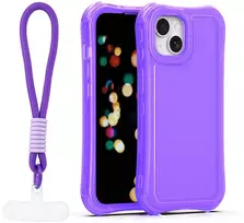 TFO Telforceone „Safepop“ dėklas su dirželiu, skirtas „iPhone 13 6,1“; violetinis
