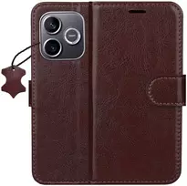 TFO Išmanusis „Luxe“ odinis dėklas, skirtas Honor 600 Lite, rudas
