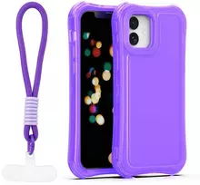 TFO Telforceone „Safepop“ dėklas su dirželiu, skirtas „iPhone 12 / 12 Pro 6,1“; violetinis