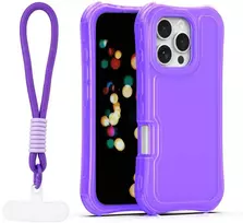 TFO Telforceone „Safepop“ dėklas su dirželiu, skirtas „iPhone 16 Pro Max 6,9“; violetinis