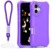 TFO Telforceone „Safepop“ dėklas su dirželiu, skirtas „iPhone 17 6,3“; violetinis