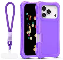 TFO Telforceone „Safepop“ dėklas su dirželiu, skirtas „iPhone 17 Pro Max 6,9“; violetinis