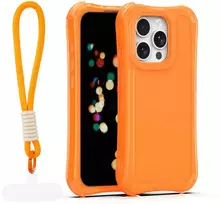 TFO Telforceone „Safepop“ dėklas su dirželiu, skirtas „iPhone 15 Pro 6,1“; oranžinis
