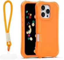 TFO Telforceone „Safepop“ dėklas su dirželiu, skirtas „iPhone 16 Pro 6,3“; oranžinis