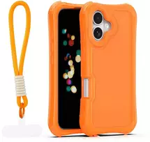 TFO Telforceone „Safepop“ dėklas su dirželiu, skirtas „iPhone 16 6,1“; oranžinis