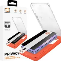 Grūdintas stiklas Tel Protect Dust-Free Easy Fit Privacy Titan skirtas Samsung Galaxy S26 juodas (with fingerprint unlock)
