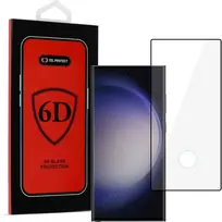 Tel Protect Full Glue 6D Apsauginis stiklas skirtas SAMSUNG GALAXY S23 ULTRA Juodas (su a hole for a scanner)