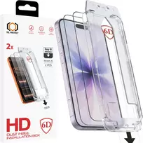 Grūdintas stiklas Tel Protect Dust-Free Easy Fit Full Glue 6D skirtas Apple iPhone 16 Pro/17 juodas – 2 vnt