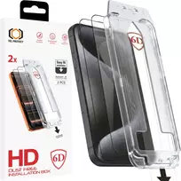 Grūdintas stiklas Tel Protect Dust-Free Easy Fit Full Glue 6D skirtas Apple iPhone 15 juodas – 2 vnt
