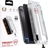 Grūdintas stiklas Tel Protect Dust-Free Easy Fit Privacy Full Glue 6D skirtas Apple iPhone 15 juodas