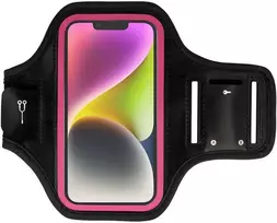 Toptel Topt Armband SLIM Type 2 dėklas skirtas Apple iPhone 13/13Pro/14/14 Pro/15/15Pro/16/16 Pro/Samsung S21/S22/S23/S24 (5,5 Inches) Juodas-pink