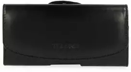Fusion Accessories Telone VIVA diržo dėklas (Dydis 14) skirtas iPhone 11/16 Plus/16 Pro/Huawei P30 Lite/Samsung S23/S24 juodas, odinis (155x80x14 mm)