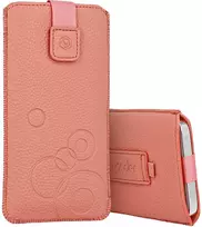 Dėklas WONDER Deko maišelis telefonui (Dydis XXL) Samsung S23 Ultra/S22 Ultra/M33/M23/A14 5G/Xiaomi Redmi 12C persikų spalvos