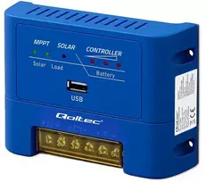 Qoltec Solarny regulator ładowania MPPT 15A do zasilania odbiorników DC i ładowania akumulatorów 12V / 24V | LiFePO4